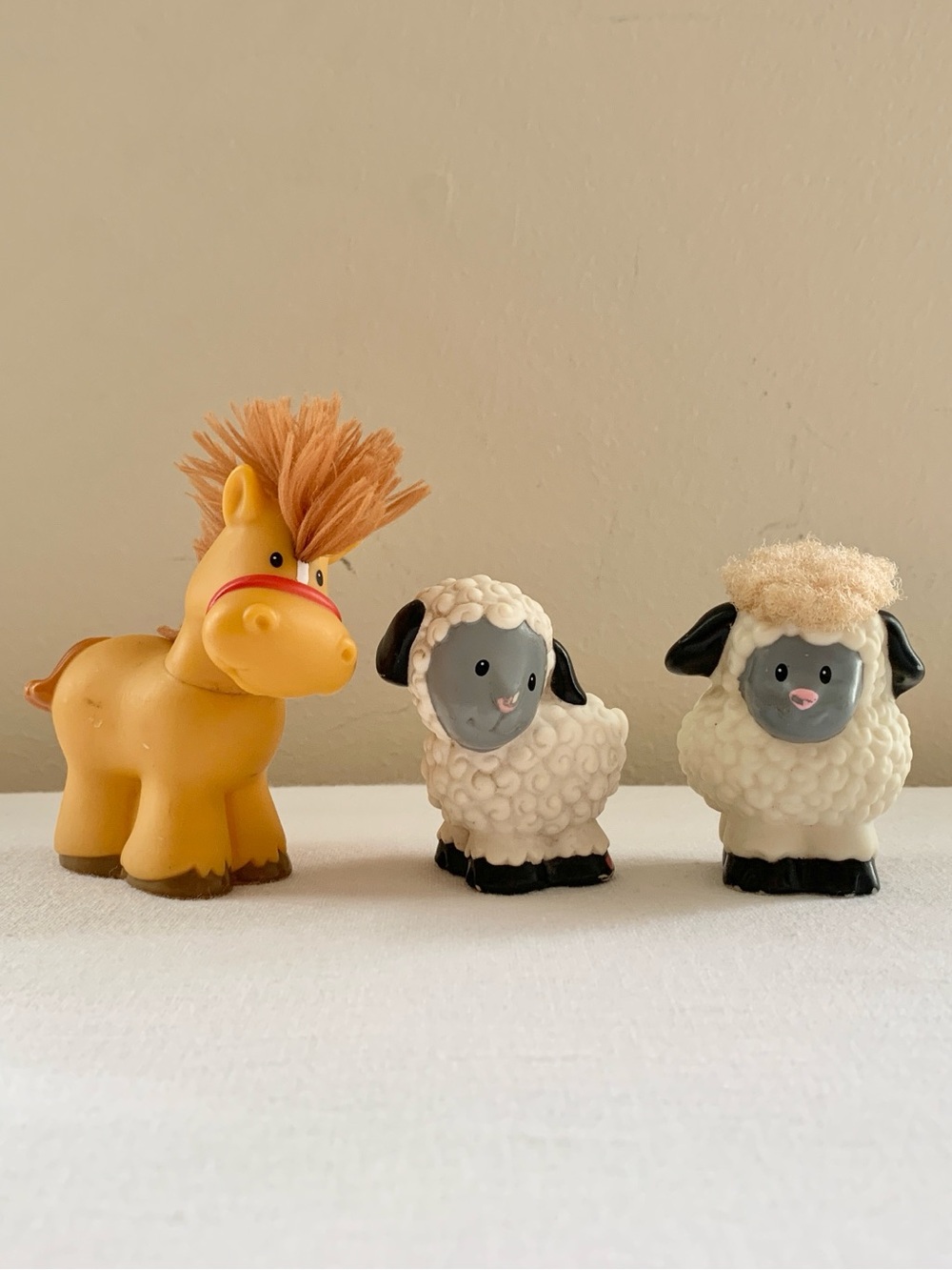 Vintage Little People Farm Animals 2 Sheep and 1 Horse 90s Y2K Collectible Toys